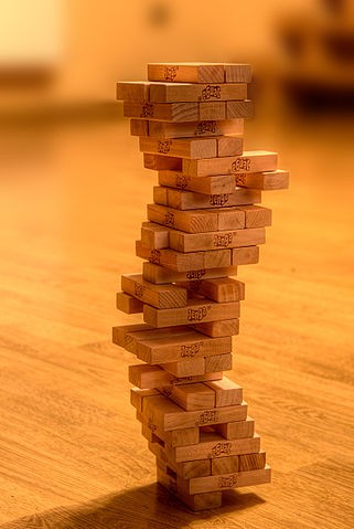 “Jenga Distorted” photo by Wikimedia Commons user Guma89.